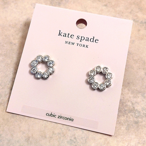 NEW Kate Spade Circle Stud Earrings in Silver - Picture 4 of 6